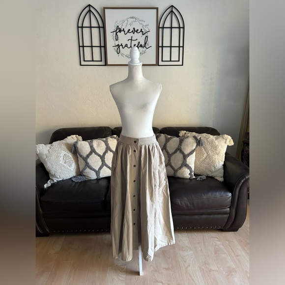 Vintage Y2K DKNY Maxi Length Button Snap Front Circle Skirt Size 14 Retro Summer - Picture 11 of 16